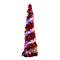 4ft. Pre-Lit Pop up Red & White Tinsel Christmas Tree, Multicolor Lights